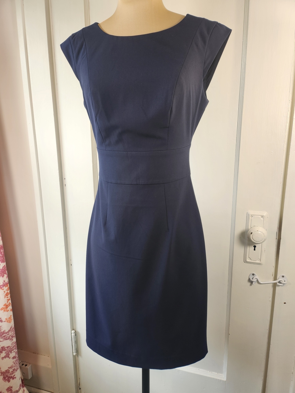 The Limited Navy Cap Sleeve Sheath Dress